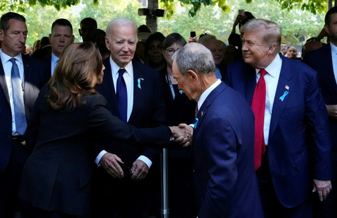 Kamala Harris and Donald Trump Shake Hands at 9/11 Memorial: Photos