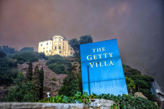 L.A. Fires & Landmarks: Getty Villa, Hollywood Sign, Mount Wilson