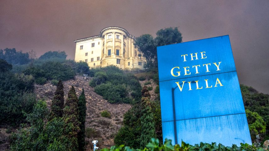 L.A. Fires & Landmarks: Getty Villa, Hollywood Sign, Mount Wilson