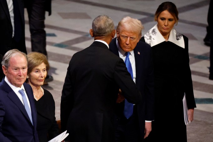 What Were Trump & Obama Talking About at Carter’s Funeral? Photos