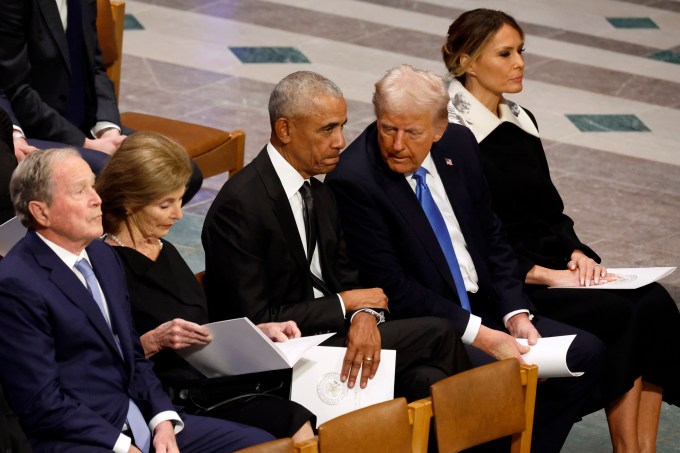 What Were Trump & Obama Talking About at Carter’s Funeral? Photos