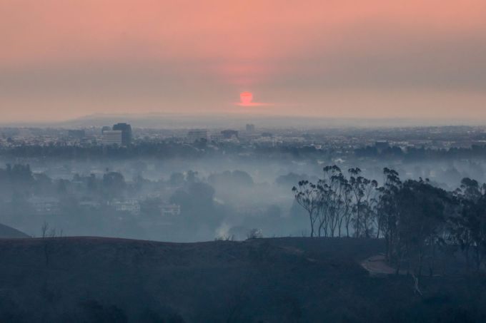 L.A. Fires & Landmarks: Getty Villa, Hollywood Sign, Mount Wilson